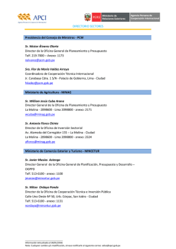 Directorio Oficinas Ministeriales Contrapartes de APCI