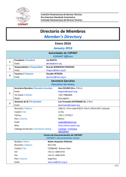 Directorio de Miembros Member`s Directory Enero 2016