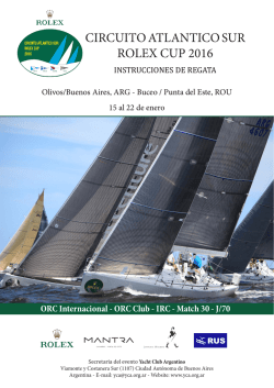 Instrucciones de Regata - circuito atlantico sur rolex cup 2014