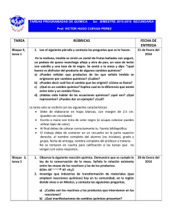 TAREA RÚBRICAS FECHA DE ENTREGA