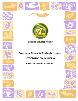 introduccion a la biblia - Casa de Estudios Netzer