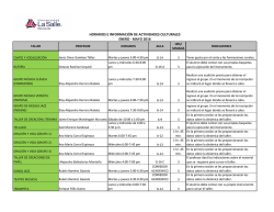Horarios para Créditos Culturales
