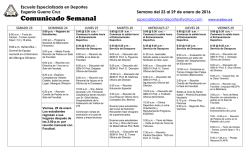 Comunicado Semanal - Escuela Albergue Olimpico