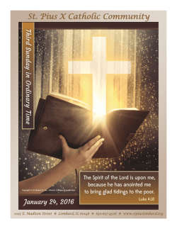 Weekly Bulletin - Saint Pius X Church
