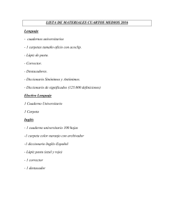 Lista Materiales 4° Medio - Colegio Cumbres de Labranza