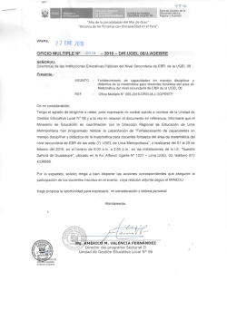 Oficio Múltiple N° 014-2016