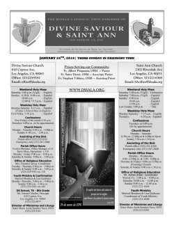 323-225-9181 Email: office - Divine Saviour & St. Ann Catholic