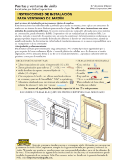 INSTRUCCIONES DE INSTALACIÓN PARA VENTANAS