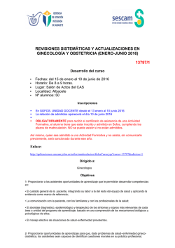 Revisiones sistemáticas y actualizaciones en ginecología y obstetricia