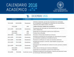 CALENDARIO ACAD&Eacute;MICO - Universidad San Sebasti&aacute;n