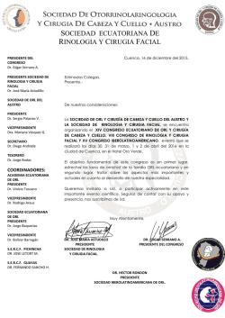 Carta de invitación - Sociedad Ecuatoriana de Rinología y Cirugía