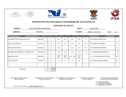 IGEM Horario GRUPO - Instituto Tecnológico Superior de Apatzingán