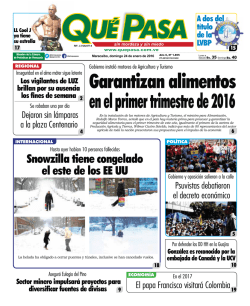 Garantizan alimentos en el primer trimestre de 2016
