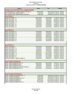 Excel Nivel 1 - New Horizons