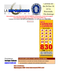 Carreras del día 24-Ene-16 en La Rinconada. Día domingo