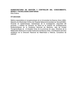 CV abreviado - Ministerio de Salud de la Provincia de Buenos Aires