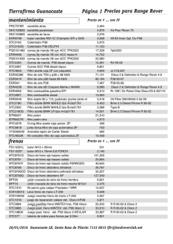 Landypoint price list RangeRover L322