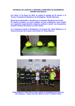 Antofagasta. Entrega de cascos a 3ra. Compañía de Bomberos