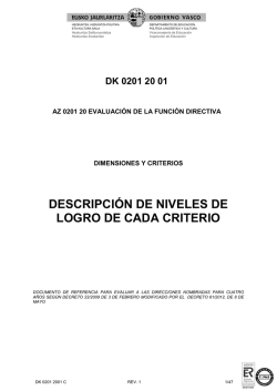 descripción de niveles de logro de cada criterio