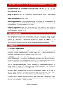 Bases de la Promoción: Tú Eres Mucho Más Que Un Camarero