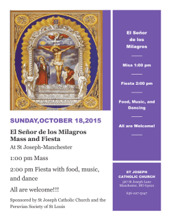 SUNDAY,OCTOBER 18,2015 El Señor de los Milagros Mass and