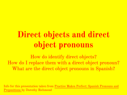 Direct objects and direct object pronouns