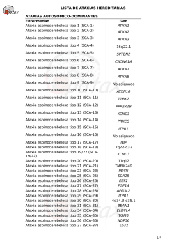 la lista completa de las ataxias hereditarias