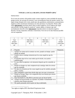 El HFS en Español - Heartland Forgiveness Scale