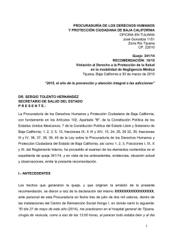 1 PROCURADURÍA DE LOS DERECHOS HUMANOS Y