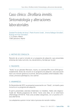 Caso cl&iacute;nico: Dirofilaria immitis.