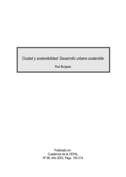"Ciudad y sostenibilidad: desarrollo urbano sostenible" Cuadernos