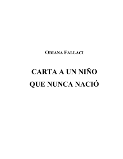 CARTA A UN NIÑO QUE NUNCA NACIO