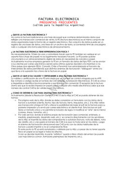 FACTURA ELECTRONICA preguntas frecuentes