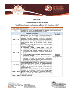 PROGRAMA XIX Seminario Internacional de Cuidado &ldquo;Visibilidad
