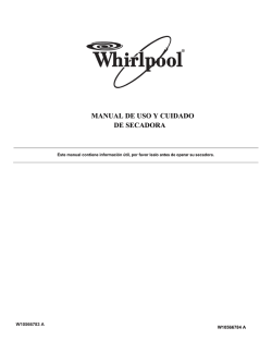 MANUAL DE USO Y CUIDADO DE SECADORA