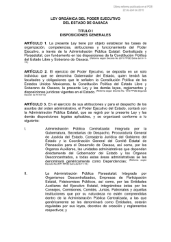 LEY ORGÁNICA DEL PODER EJECUTIVO DEL ESTADO DE