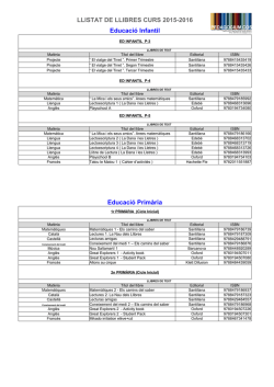 LLISTAT DE LLIBRES CURS 2015-2016