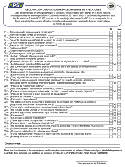 Declaración Jurada sobre Padecimiento de Afecciones