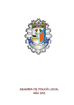 Memoria de Polic&iacute;a Local Memoria de Polic&iacute;a Local A&ntilde;o 2012