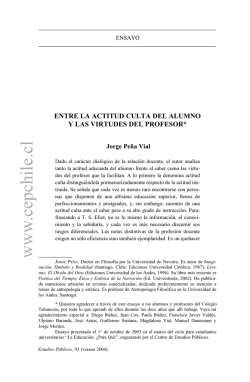 Entre la actitud culta del alumno y las virtudes del profesor