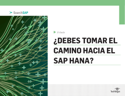 ¿DEBES TOMAR EL CAMINO HACIA EL SAP HANA?