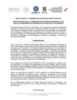 Becas Conacyt-Gobierno del Estado de Nuevo León 2015