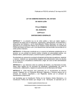 Ley de Gobierno Municipal del Estado de Nuevo León