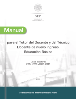 Manual para el tutor de un Docente o Técnico Docente de nuevo