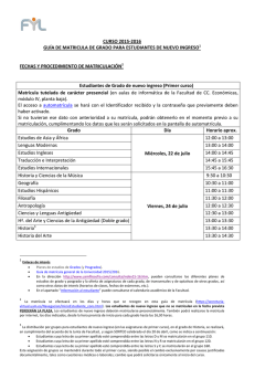 Estudiantes de nuevo ingreso - Facultad de Filosofía y Letras