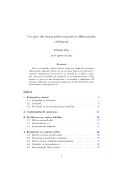 Un poco de teor´ıa sobre ecuaciones diferenciales