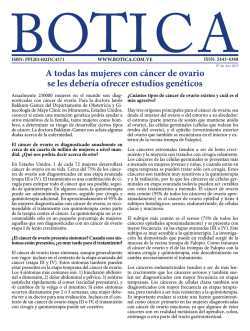 4.- A todas las mujeres con cáncer de ovario se les debería ofrecer
