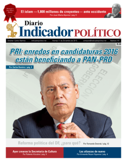 PRI: enredos en candidaturas 2016 están beneficiando a PAN