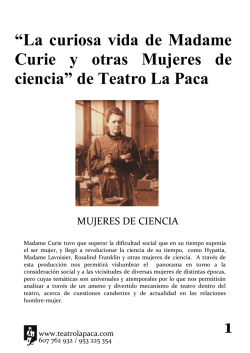 &ldquo;La curiosa vida de Madame Curie y otras Mujeres de ciencia&rdquo; de
