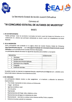"lil CONCURSO ESTATAL DE ALTARES DE MUERTOS"